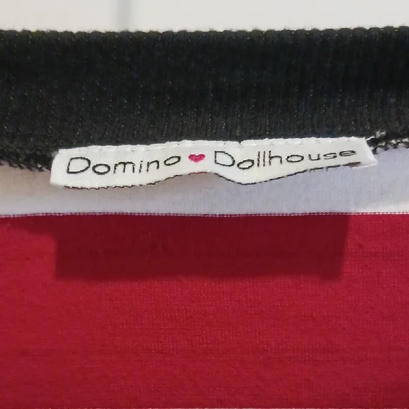 Domino Dollhouse Red and White Cropped Cardigan - Picture 2 of 5